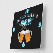 Aangepaste Neon Clock BAR DEN TAVERN ManCave Manne Vierkante Klok (Hoek)