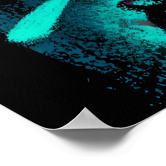 Aangepaste Neon Frankenstein Retro Halloween Ontwe Poster (Hoek)