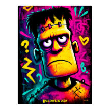 Aangepaste Neon Frankenstein Retro Halloween Ontwe