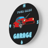 Aangepaste NEON GARAGE Klok TOEVOEGEN Bedrijfsnaam (Hoek)