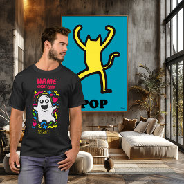 Aangepaste Neon Ghost Pop Art Geen Blad Grappig Ha T-shirt