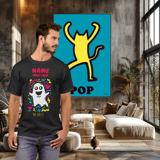 Aangepaste Neon Ghost Pop Art Geen Blad Grappig Ha T-shirt