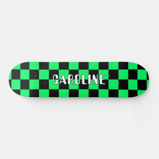Aangepaste Neon Green Black Abstracte geometrische Persoonlijk Skateboard (Horizontaal)