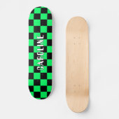 Aangepaste Neon Green Black Abstracte geometrische Persoonlijk Skateboard (Voorkant)