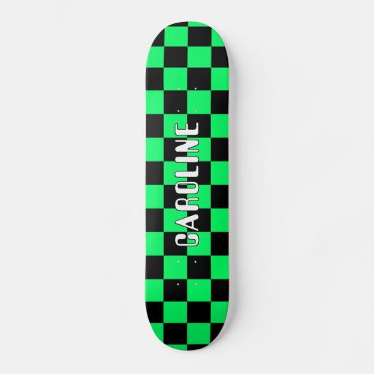 Aangepaste Neon Green Black Abstracte geometrische Persoonlijk Skateboard (Voorkant)