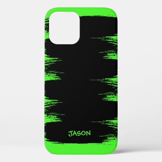 Aangepaste Neon Green Bruske Stroke Verf Achtergro Case-Mate iPhone Case (Achterkant)
