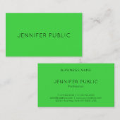 Aangepaste Neon Groene Kleur Moderne Elegante Sjab Visitekaartje (Voorkant / Achterkant)