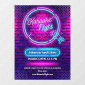 Aangepaste Neon Karaoke Nacht Groot Raamsticker (Vel)
