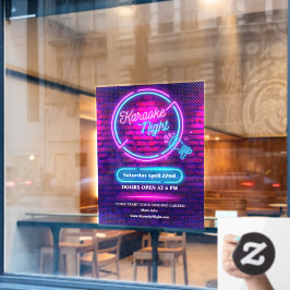 Aangepaste Neon Karaoke Nacht Groot Raamsticker