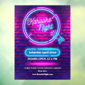 Aangepaste Neon Karaoke Nacht Groot Raamsticker (Vel 3)