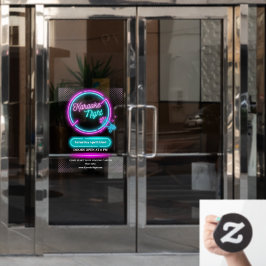 Aangepaste Neon Karaoke Nacht Kleine Ingangdeur Raamsticker