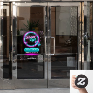 Aangepaste Neon Karaoke Nacht Kleine Ingangdeur Raamsticker
