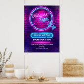 Aangepaste Neon Karaoke Nacht Middelgrote Maat Poster (Keuken)