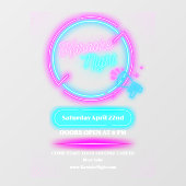 Aangepaste Neon Karaoke Nacht Middelgrote Maat Raamsticker (Vel)