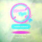 Aangepaste Neon Karaoke Nacht Middelgrote Maat Raamsticker (Vel 3)