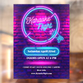 Aangepaste Neon Karaoke Nacht Middelgrote Maat Raamsticker (Vel 2)