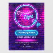 Aangepaste Neon Karaoke Nacht Middelgrote Maat Raamsticker (Vel)