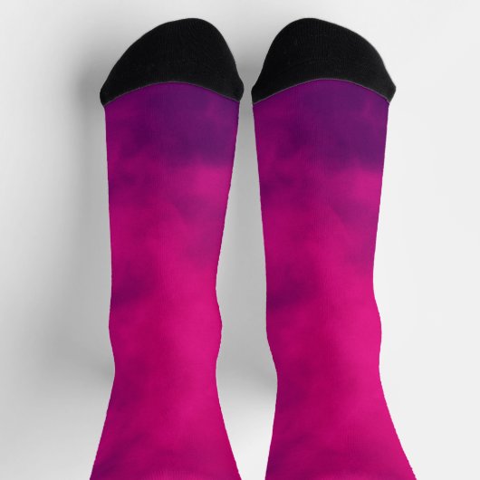 Aangepaste Neon Pink Smoke Gradient Mannen's Crew  Sokken (Top)