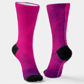 Aangepaste Neon Pink Smoke Gradient Mannen's Crew  Sokken (Gebogen)