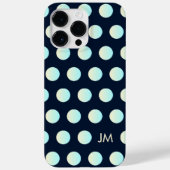 Aangepaste Neon Polka Dot Geel Cyaan Monogram Nach Case-Mate iPhone Case (Achterkant)