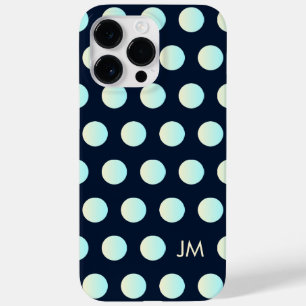 Aangepaste Neon Polka Dot Geel Cyaan Monogram Nach Case-Mate iPhone 14 Pro Max Hoesje