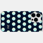 Aangepaste Neon Polka Dot Geel Cyaan Monogram Nach Case-Mate iPhone Case (Achterkant (horizontaal))