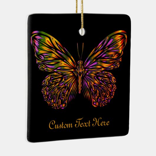 Aangepaste Neon Rainbow Butterfly Keramisch Ornament (Rechts)