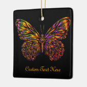 Aangepaste Neon Rainbow Butterfly Keramisch Ornament (Links)