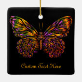 Aangepaste Neon Rainbow Butterfly Keramisch Ornament (Achterkant)