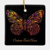 Aangepaste Neon Rainbow Butterfly Keramisch Ornament (Voorkant)