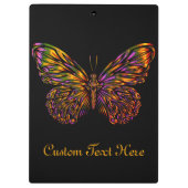 Aangepaste Neon Rainbow Butterfly Klembord (Achterkant)