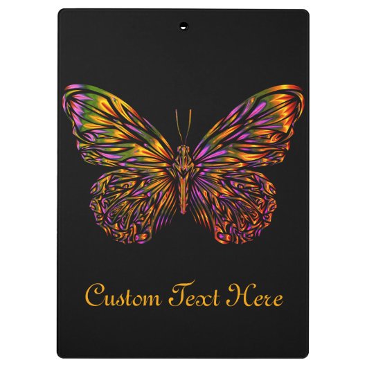 Aangepaste Neon Rainbow Butterfly Klembord (Achterkant)