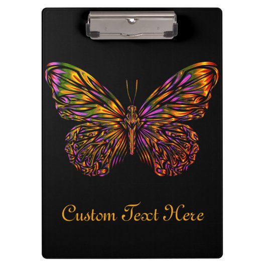 Aangepaste Neon Rainbow Butterfly Klembord (Voorkant)