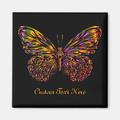 Aangepaste Neon Rainbow Butterfly Magneet (Voorkant)