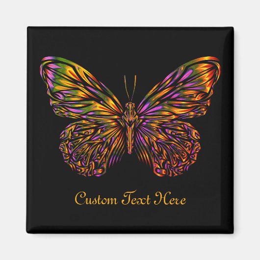 Aangepaste Neon Rainbow Butterfly Magneet (Voorkant)