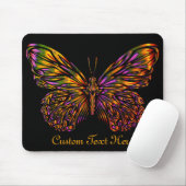 Aangepaste Neon Rainbow Butterfly Muismat (Met muis)