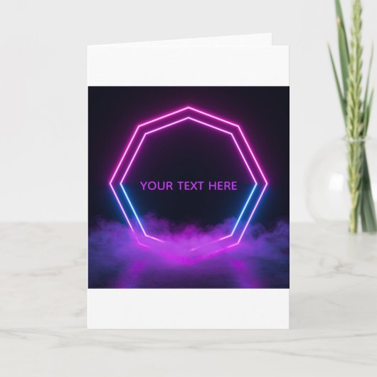Aangepaste Neon Retro 80s Verjaardagskaart Kaart (Voorkant)