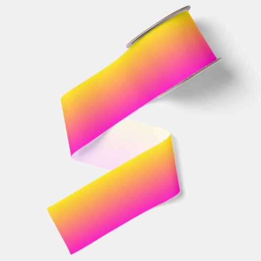 Aangepaste Neon Roze Ombre Grosgrain Lint (Achterkant)