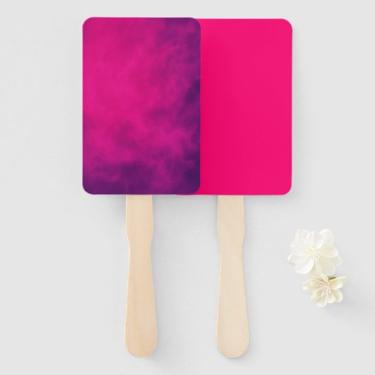 Aangepaste Neon Roze & Paarse Smoke Paddle Fan Set Handwaaier (Voorkant en achterkant)