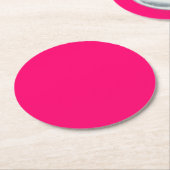 Aangepaste neon roze papieren onderzetters - Bulk  (Gebogen)