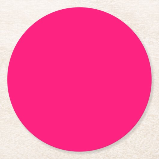 Aangepaste neon roze papieren onderzetters - Bulk  (Voorkant)