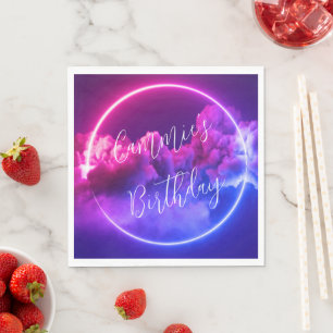 Aangepaste Neon Sign Pink & Paarse wolken Servet