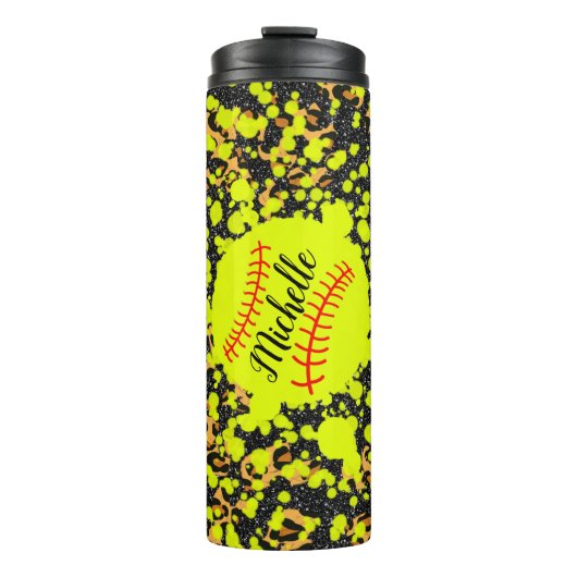 Aangepaste Neon Softball Thermal Tumbler Thermosbeker (Voorkant)