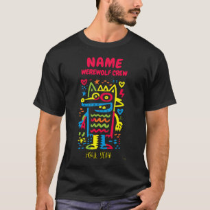 Aangepaste Neon Weerwolf Pop Art -Howl Yeah Hallow T-shirt