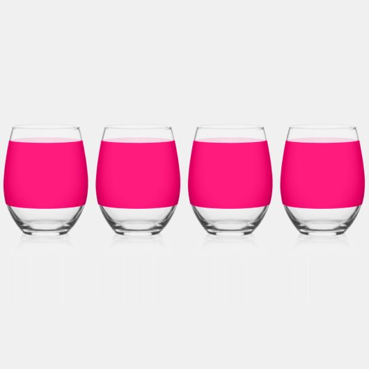 Aangepaste neonroze drankset – Grootbestellingen Wijnglas Zonder Voet (Voorkant)