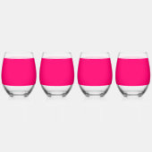 Aangepaste neonroze drankset – Grootbestellingen Wijnglas Zonder Voet (Achterkant)