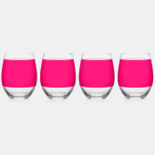 Aangepaste neonroze drankset – Grootbestellingen Wijnglas Zonder Voet (Rechts)