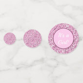 Aangepaste nep glinsterende geluksverjaardag roze  confetti (Achterkanten)