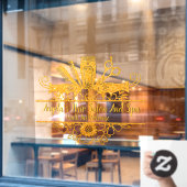 Aangepaste nep gouden glitter kapsalon en spa raamsticker (Cafe Raam)