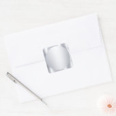 Aangepaste nep zilver blanco sjabloon Voeg uw teks Vierkante Sticker (Envelop)